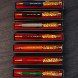 Alternative view of Gold Glitter Floating Pen with Bible Verse